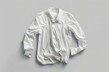 White Finnael Shirt Isolated on Solid Background.
