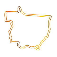 Mato Grosso map with golden line