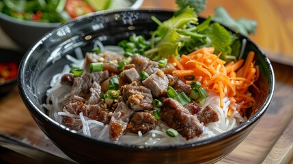 Noodles Rice Vermicelli Homemade with lots of meat