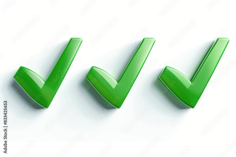 Poster simple icons of approval or confirmation on a clean background