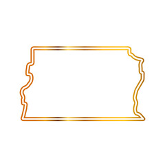 Distrito Federal map with golden line