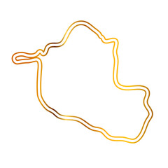 Rondonia map with golden lines