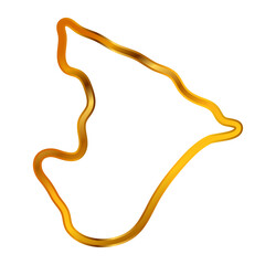 Sergipe map with golden lines