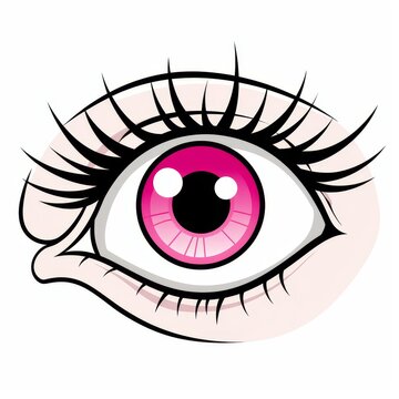 recommend clip art: Digitally design a simple and cute line art of a smiling eye with eyelashes for coloring pages.