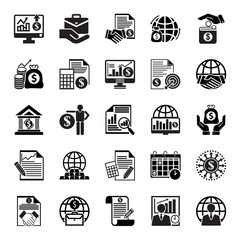 Accounting Icons Set, Vector Illustration.