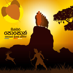 Poson Poya Day. Sri Lanka Poson Day. Mihinthale. EPS10
