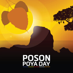 Poson Poya Day. Sri Lanka Poson Day. Mihinthale. EPS10