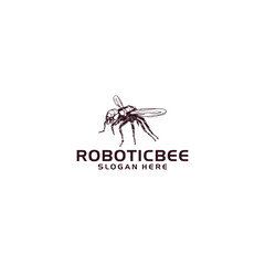 Robotic bee logo vector illustration