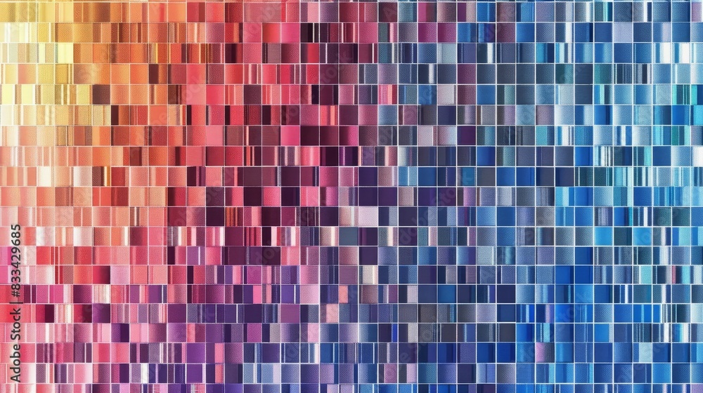 Poster multicolored mosaic pattern with gradient shades of red, blue, and yellow. abstract geometric backgr