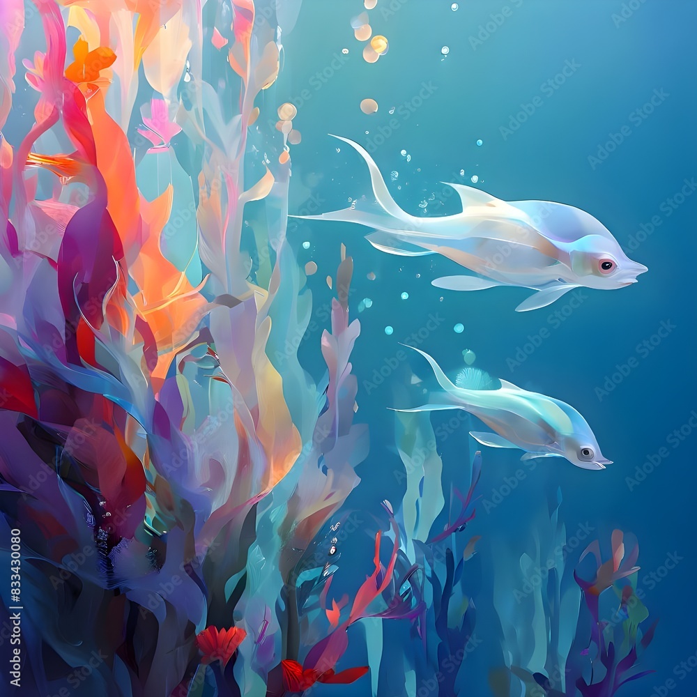 Wall mural fish in aquarium - Wall murals