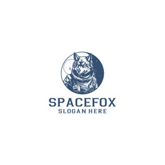 Space fox logo vector illustration