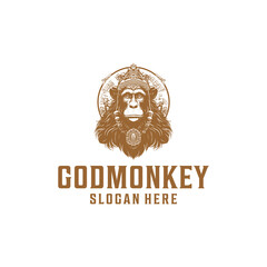 Monkey god logo vector illustration