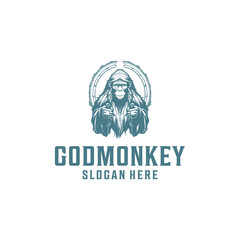 Monkey god logo vector illustration