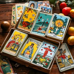 Obraz premium collection of tarot cards 