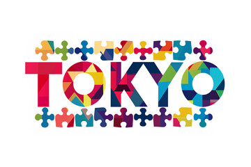 Fototapeta premium 東京(TOKYO)カラフルな英文ロゴ