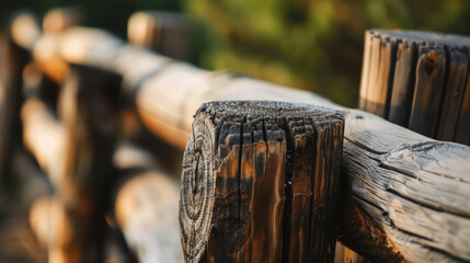 close up of old wooden fence