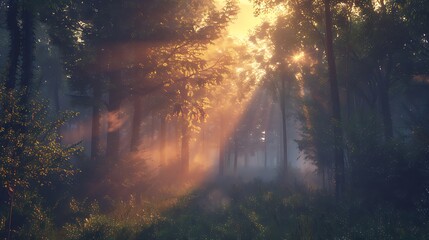 sunrise in the forest