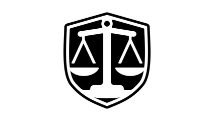 Law Symbol, black isolated silhouette