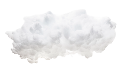 Cut out fluffy clouds floating on trasparent png background.