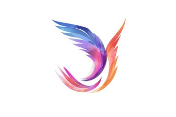 A colorful bird logo on a white background