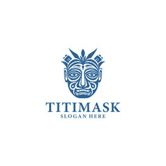 Tiki mask logo vector illustration