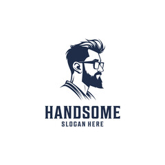 Handsome man logo vector illustration