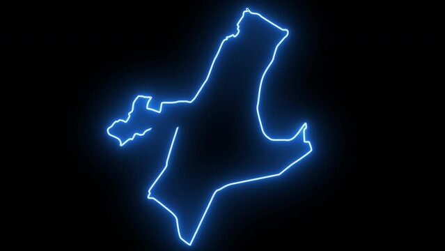 map of Newark in Delaware with a neon effect that glows blue
