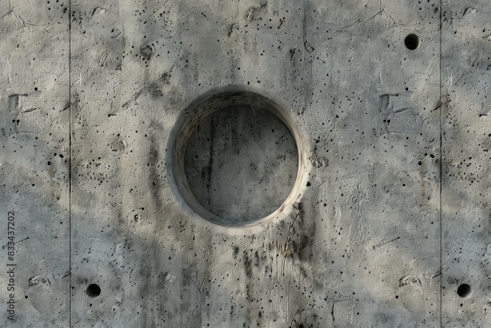 Aufkleber a section of concrete wall with a rectangular hole cut into it, suitable for use in architectural or