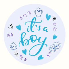 Its a boy, Childrens background, funny birds