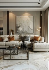 Fototapeta premium Modern minimalist style living room