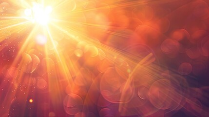Abstract background with sun rays and lens flare. Illuminated by a warm light Abstract background with sun rays and lens flare.