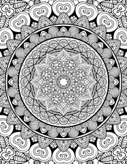 Full Page Mandala Letter Size for Coloring Pages Mandala, Adult, Kids, Lined Pages inspired by Islam Arabic Pakistan Indian. For Publishing Use ADULT Mandala Relaxing Coloring Pages Print