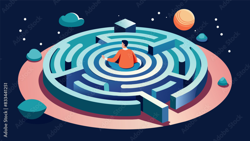 Aufkleber the art of drawing a labyrinth is a form of escape and a way to quiet the mind providing a muchneede