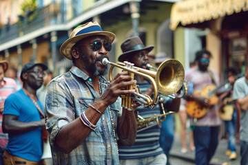 Obraz premium Festive Street Performance Extravaganza