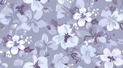 Regal flowers flat design top view regal theme water color Monochromatic Color Scheme . Seamless Pattern, Fabric Pattern.. 