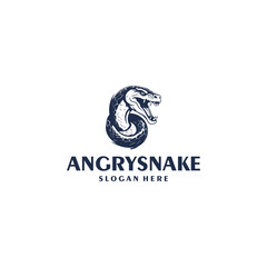 Angry snake logo vector illustration