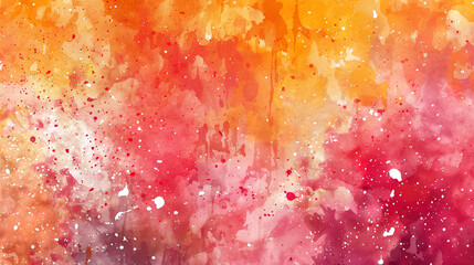 Vibrant Watercolor Background with Red, Orange, and Yellow Splashes for Energetic Designs