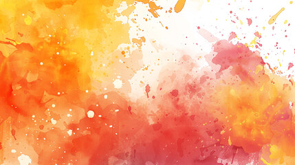 Vibrant Watercolor Background with Lively Red, Orange, and Yellow Splashes Evoking Energy and Creativity