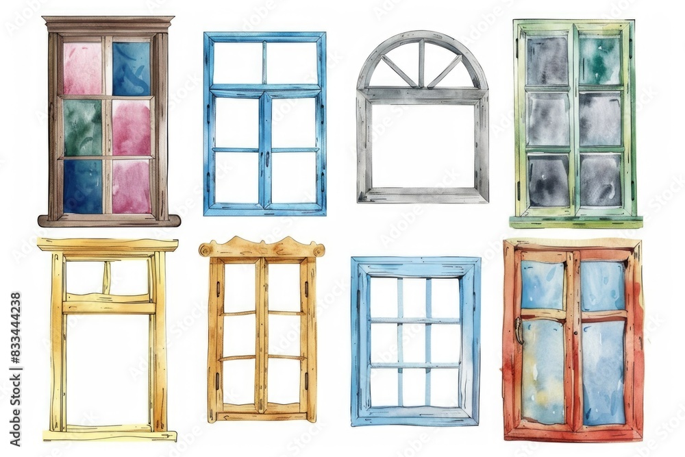 Poster a collection of six windows with different color schemes
