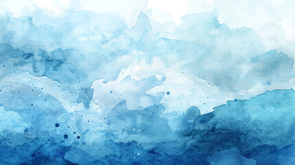 Serene Blue Watercolor Background: Calm and Tranquil Abstract Art for Relaxation