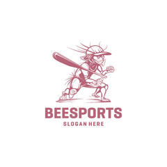 Bee sport logo vector illustration