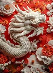 Obraz premium 3D rendering of a dragon relief