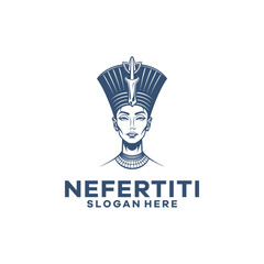 Nefertiti head logo vector illustration