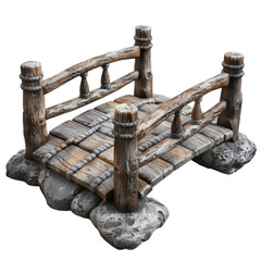 Naklejka premium [Transparent Background PNG]Wooden bridge isolated on black background
