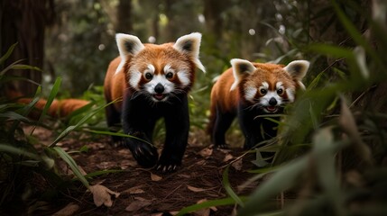 Red Pandas in the Forest