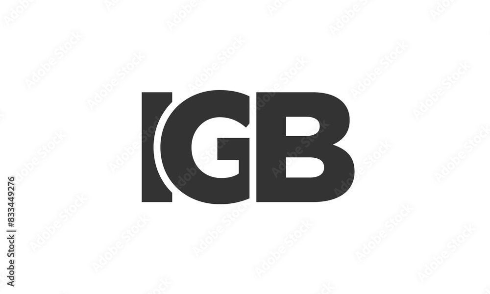 Fototapete IGB logo design template with strong and modern bold text. Initial based vector logotype featuring simple and minimal typography. Trendy company identity.