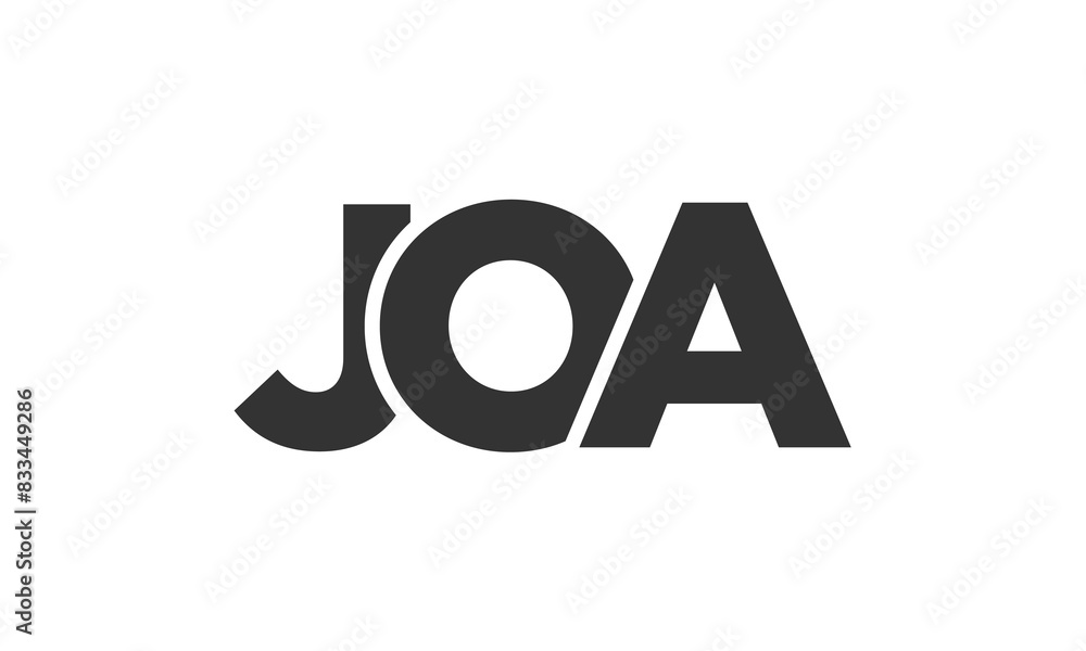 Poster joa logo design template with strong and modern bold text. initial based vector logotype featuring s