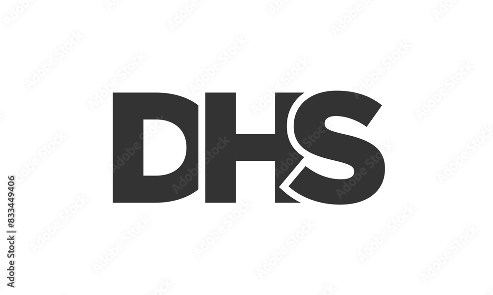 Poster dhs logo design template with strong and modern bold text. initial based vector logotype featuring s