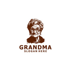 Grandma's head logo vector illustration