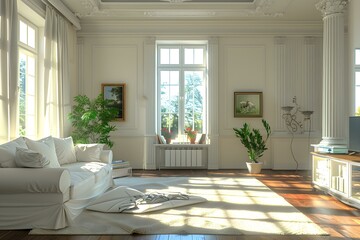Fototapeta premium European-style living room